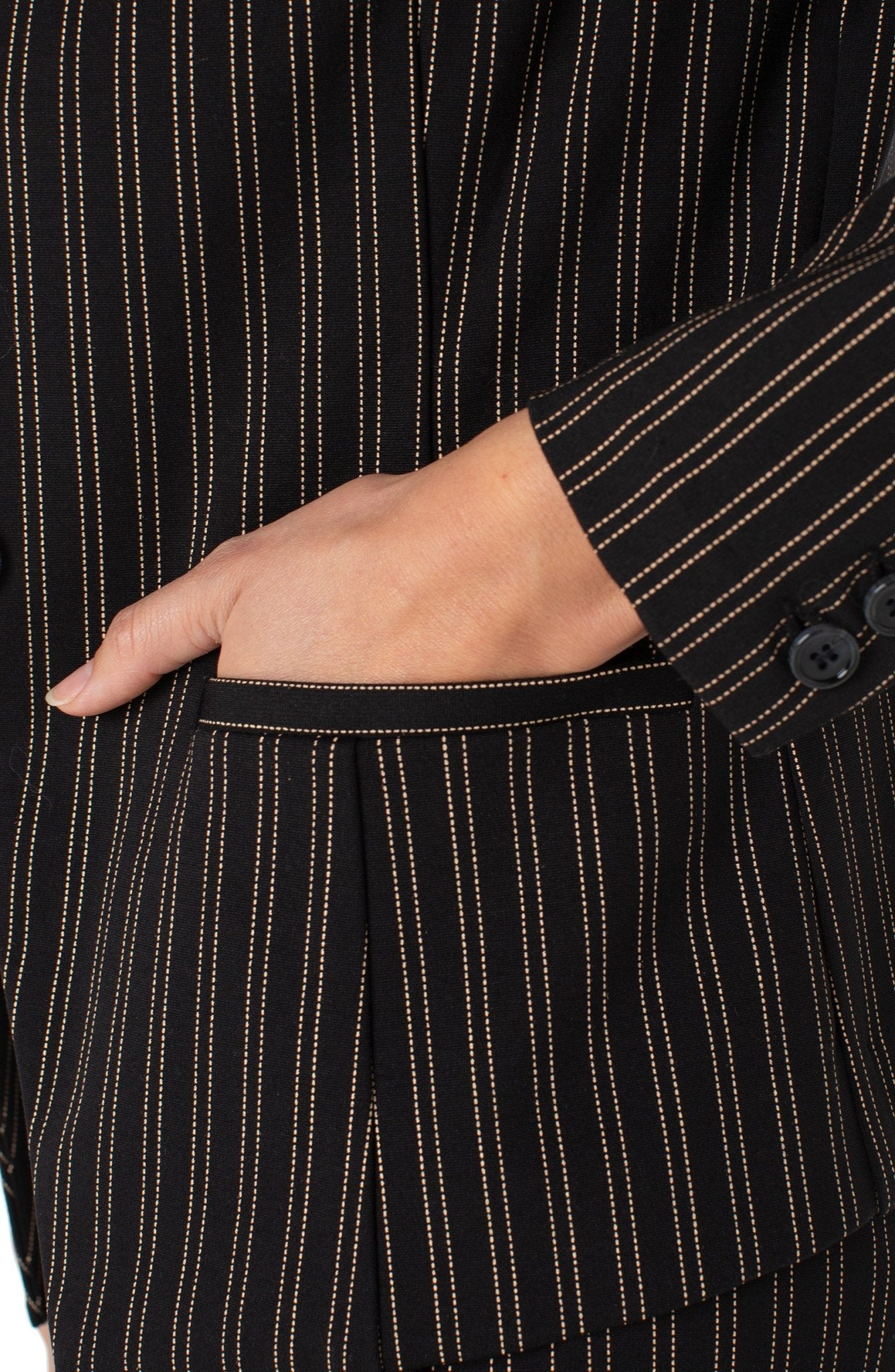 Liverpool Collarless Fitted Blazer - Tucking Stripe - Mainstream Boutique