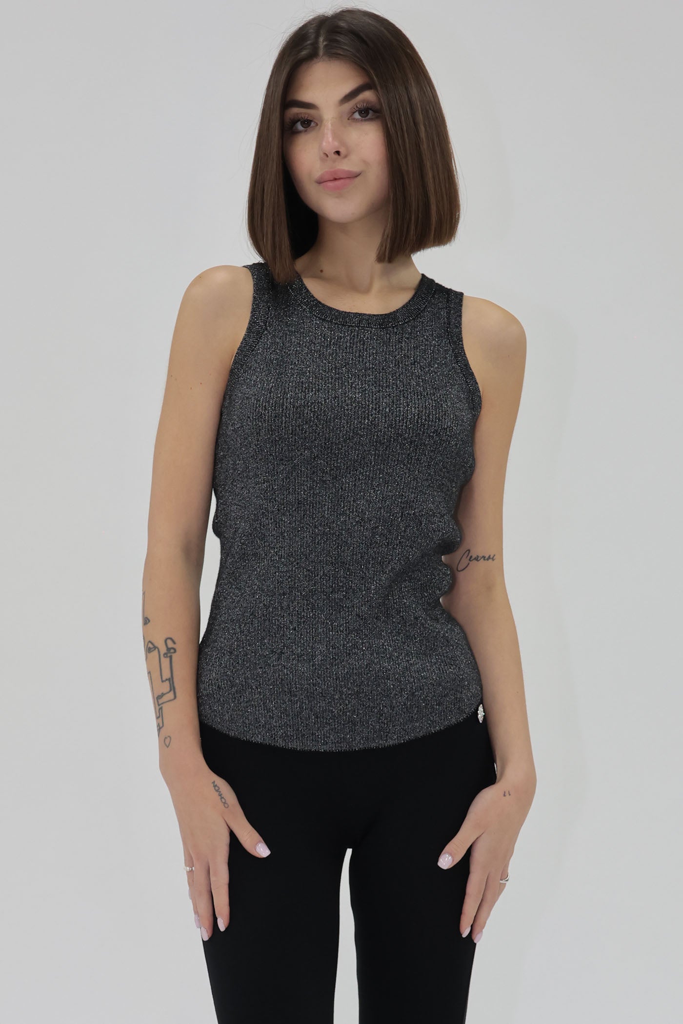 Another Love Cora Metallic Top - Black - Mainstream Boutique