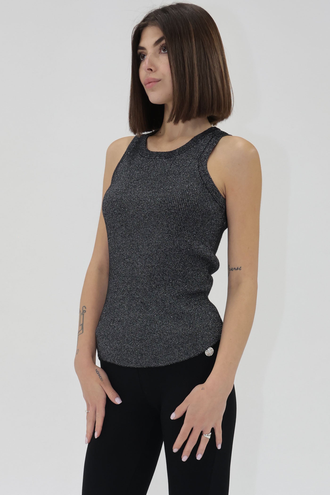 Another Love Cora Metallic Top - Black - Mainstream Boutique