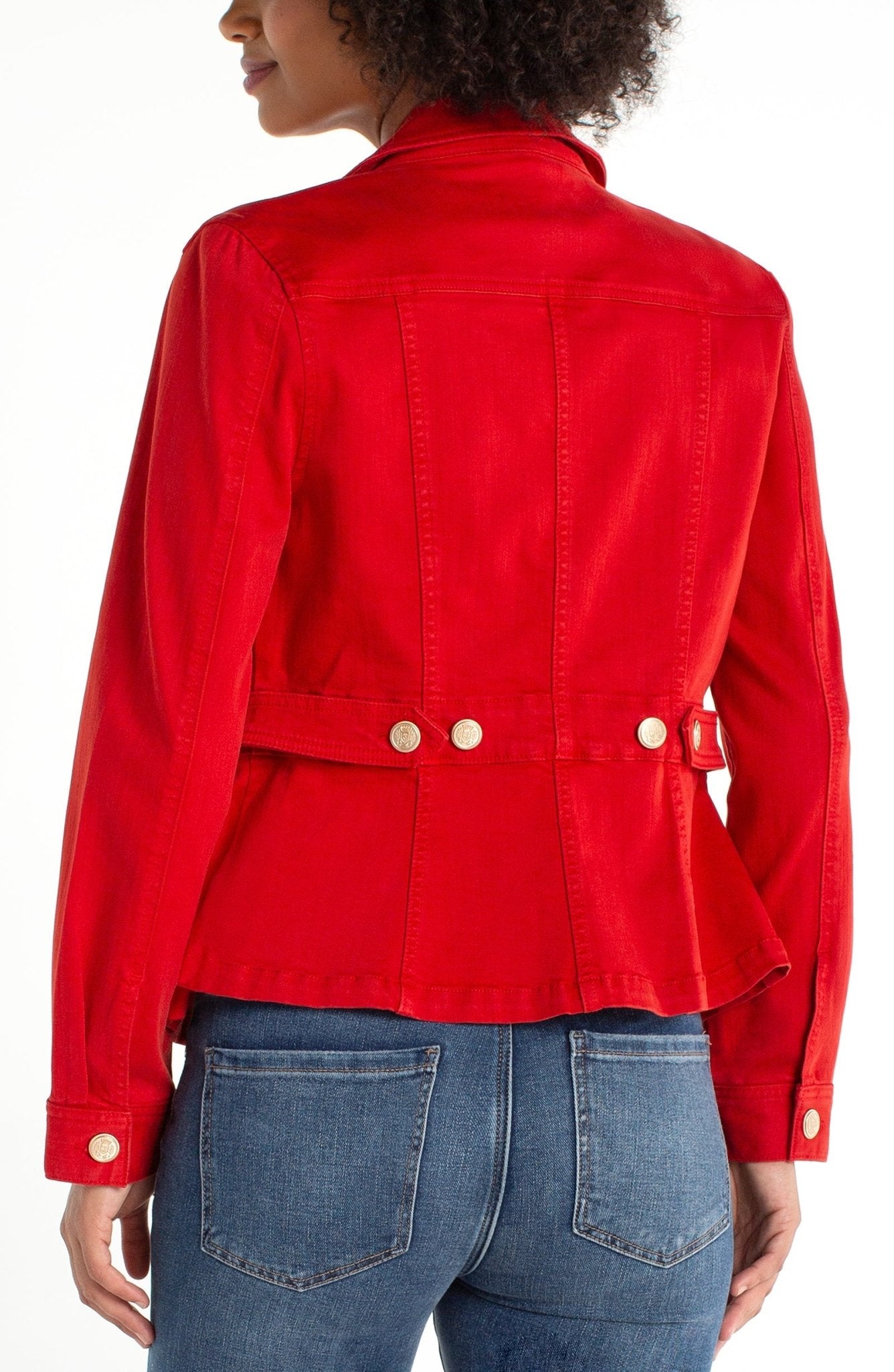 Liverpool Peplum Jacket With Button Tab Detail - Mainstream Boutique