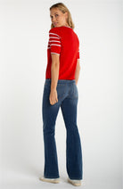 Liverpool Short Sleeve Striped Sweater - Mainstream Boutique