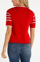 Liverpool Short Sleeve Striped Sweater - Mainstream Boutique