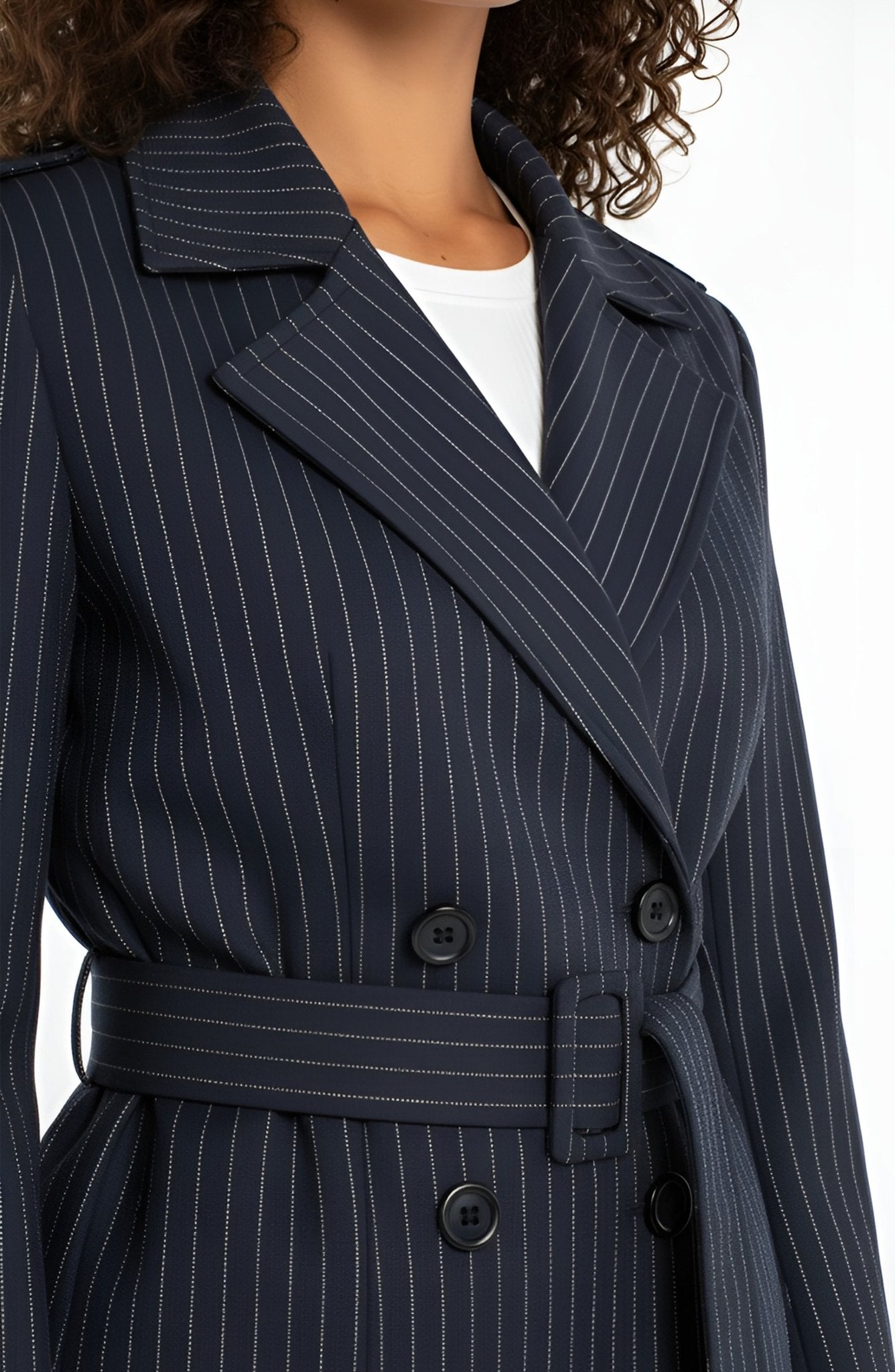 Liverpool Cropped Stripe Trench Jacket - Mainstream Boutique