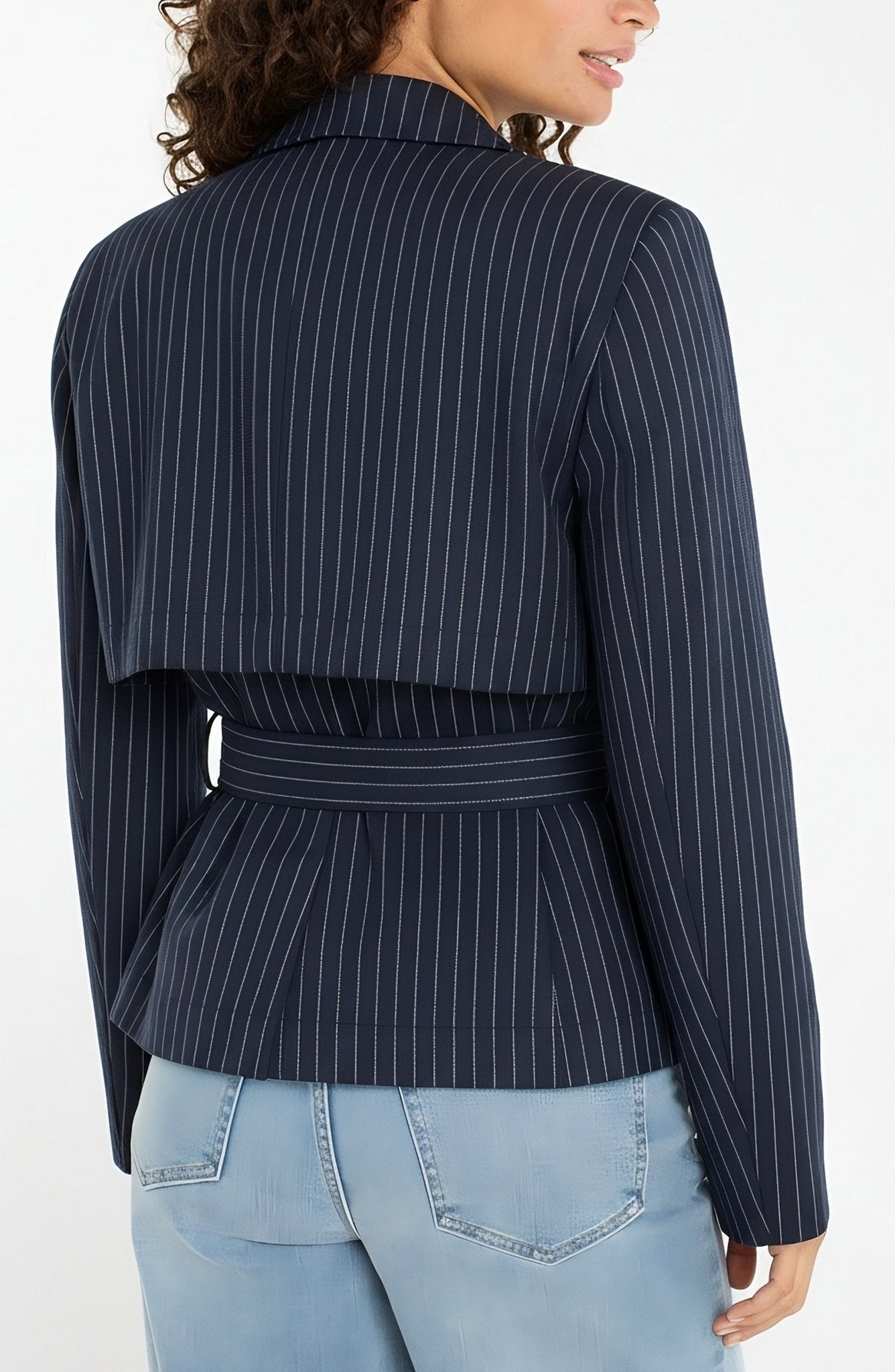 Liverpool Cropped Stripe Trench Jacket - Mainstream Boutique