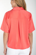 Liverpool Camp Collared Short Sleeve Blouse - Mainstream Boutique