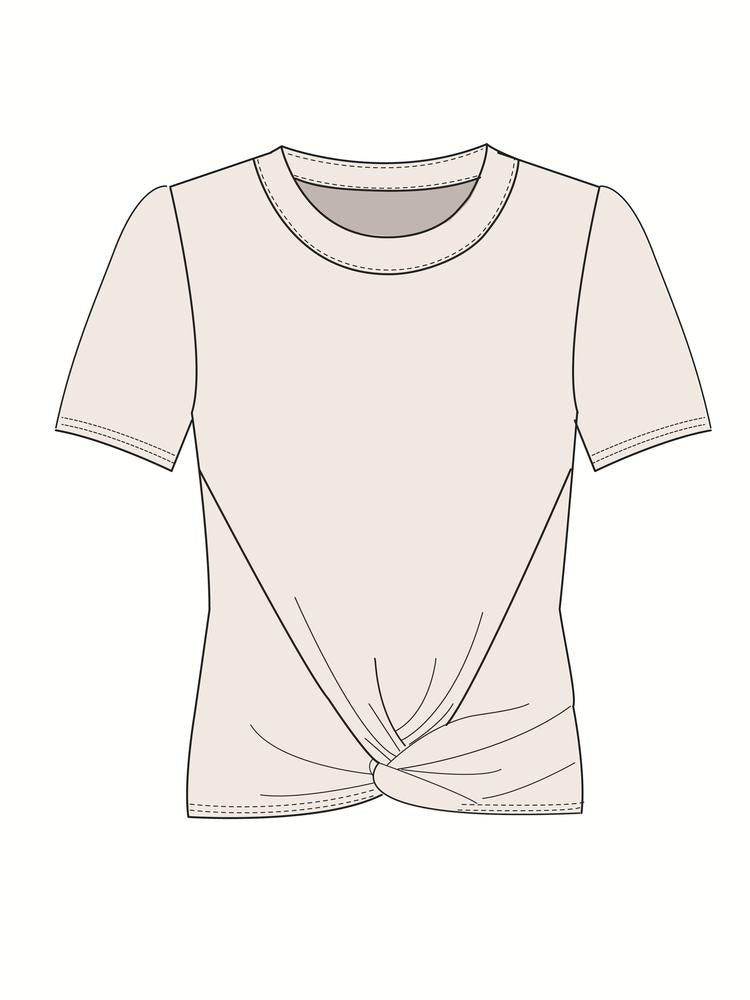 Avi Short Sleeve Crew Neck Top With Twist Hem - Mainstream Boutique