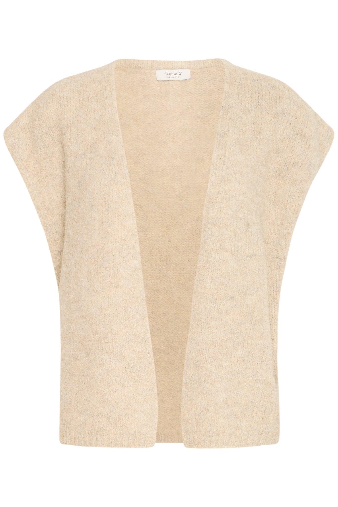 Open Front Short Sleeve Knit Cardigan- hemp