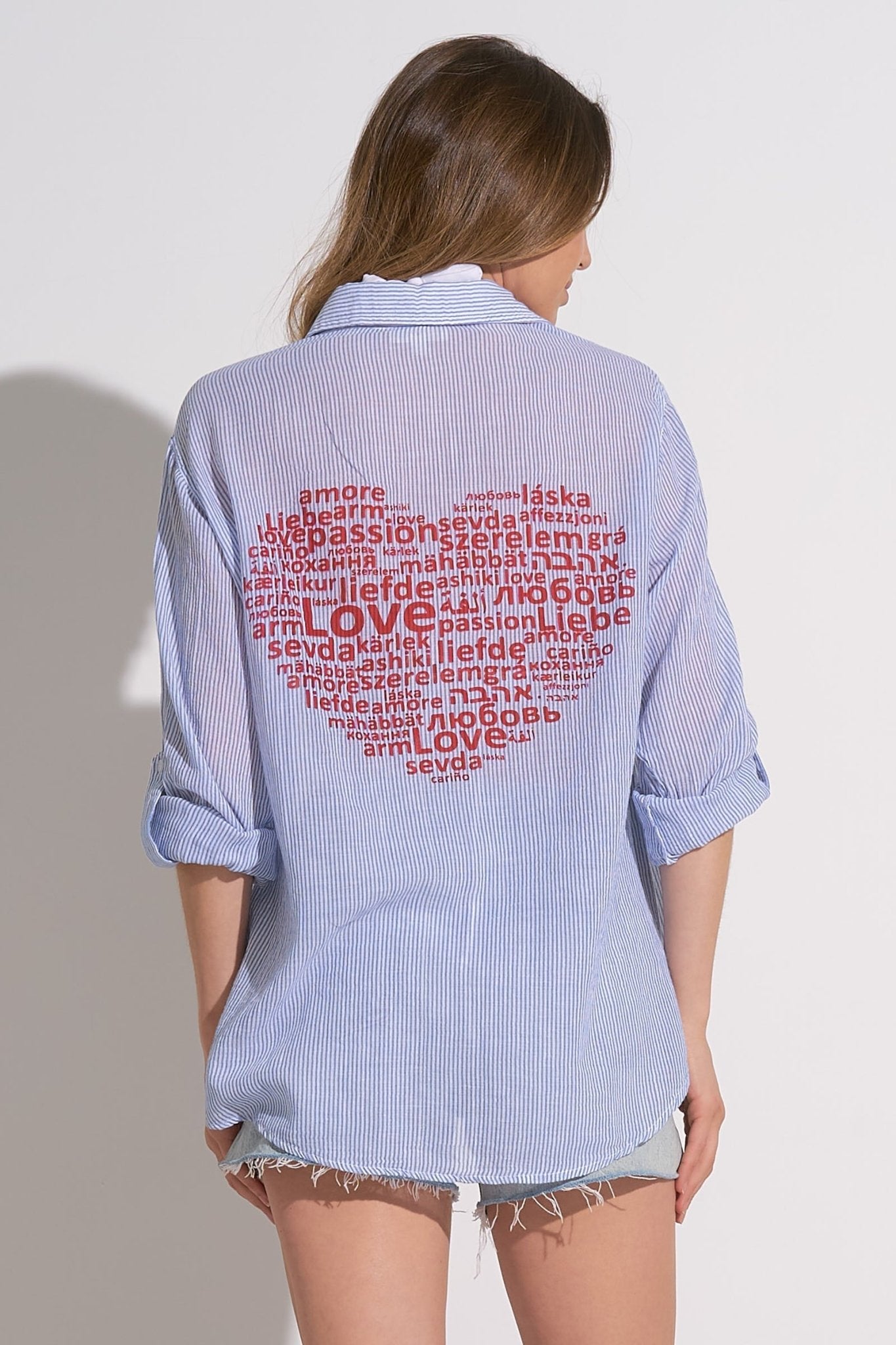 Button Down Graphic Top - Mainstream Boutique