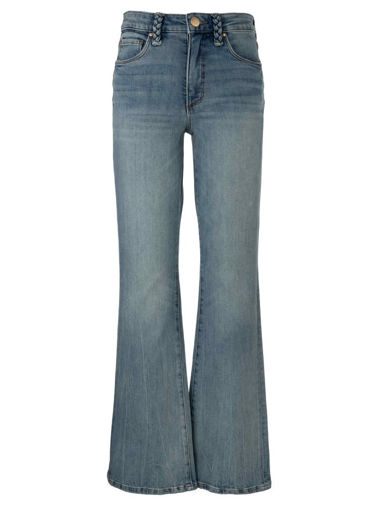 Braided Belt Loop Flare Jeans - Mainstream Boutique