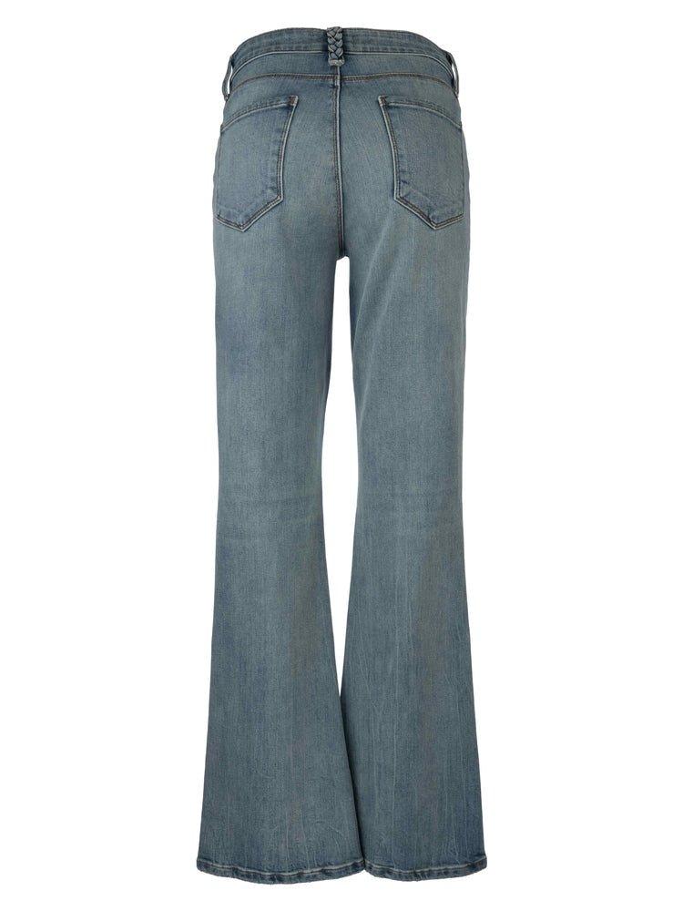 Braided Belt Loop Flare Jeans - Mainstream Boutique