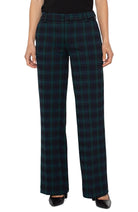 Liverpool Kelsey Wide Leg Trouser - Black Watch Plaid - Mainstream Boutique