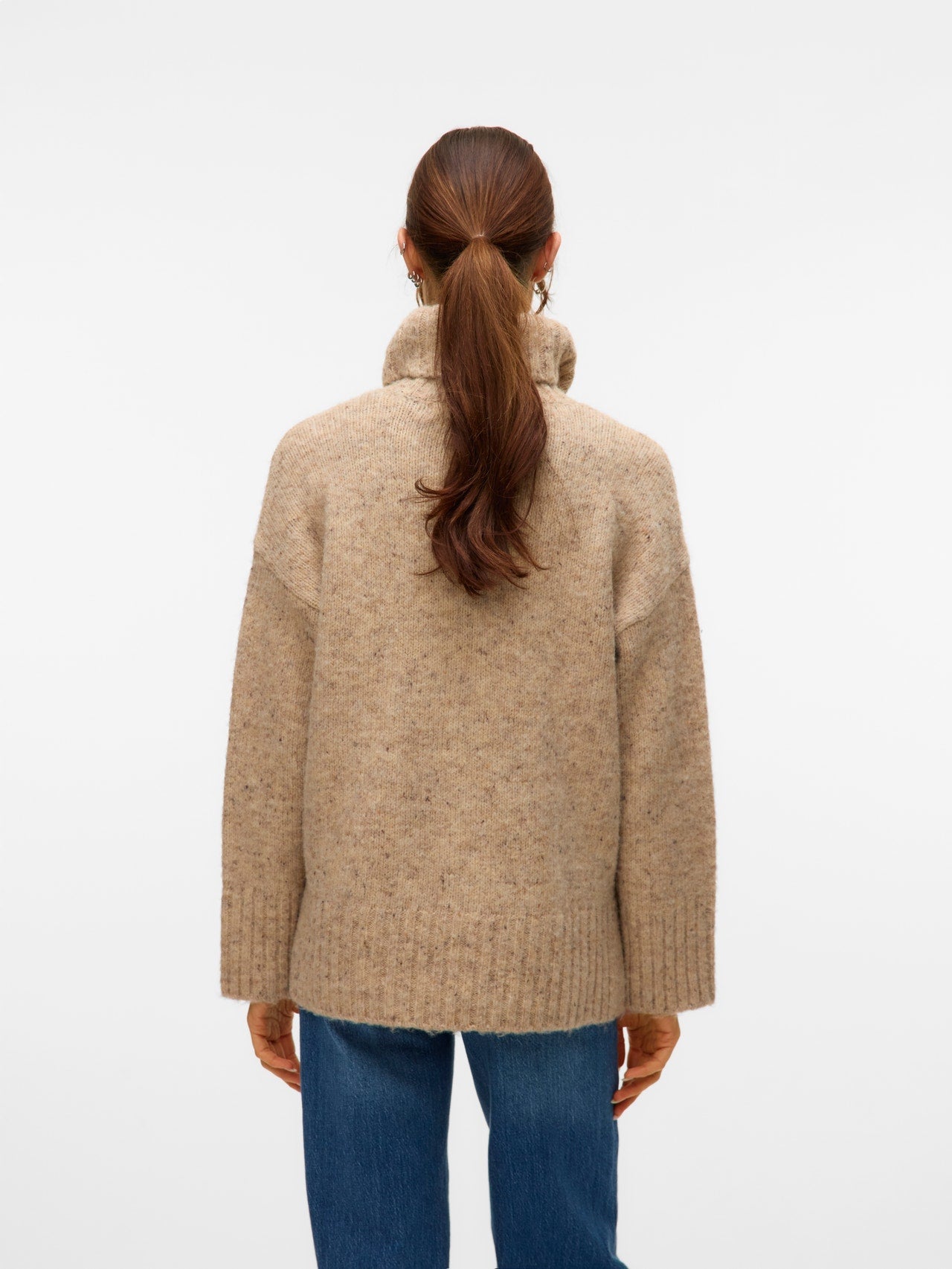 Vero Moda Ingrid LS Roll Neck Pullover - Silver Mink - Mainstream Boutique