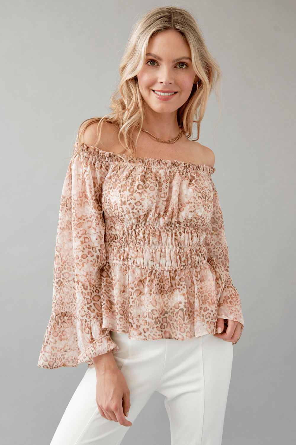 Off Shoulder Leopard Top - Mainstream Boutique