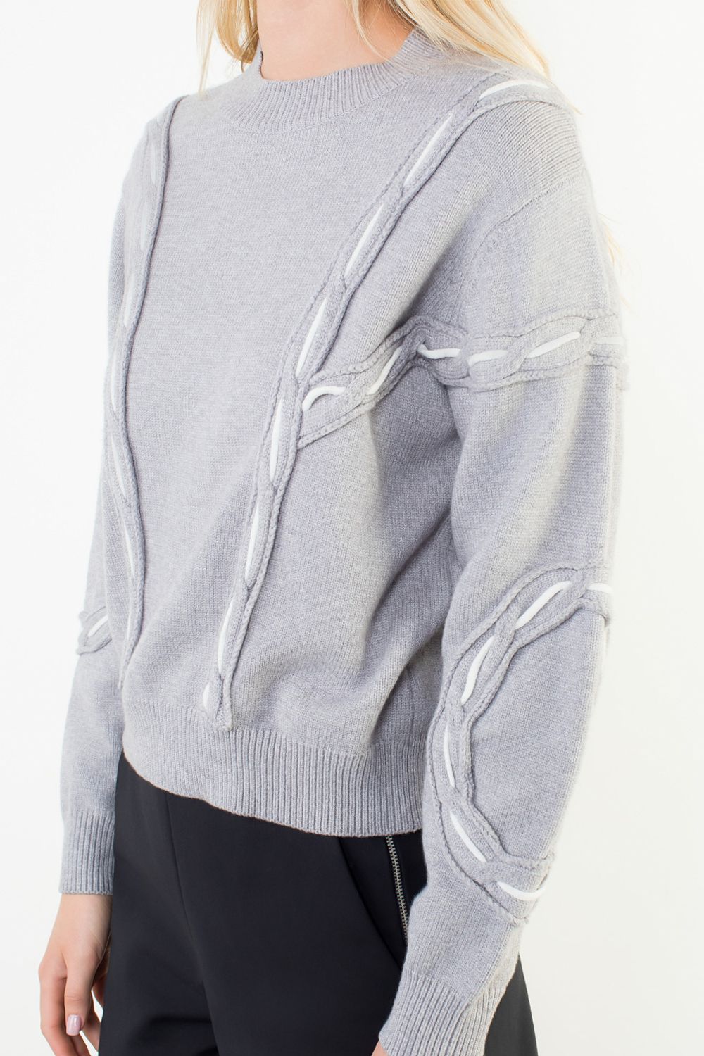 THML Pattern Knit Sweater - H. Grey - Mainstream Boutique