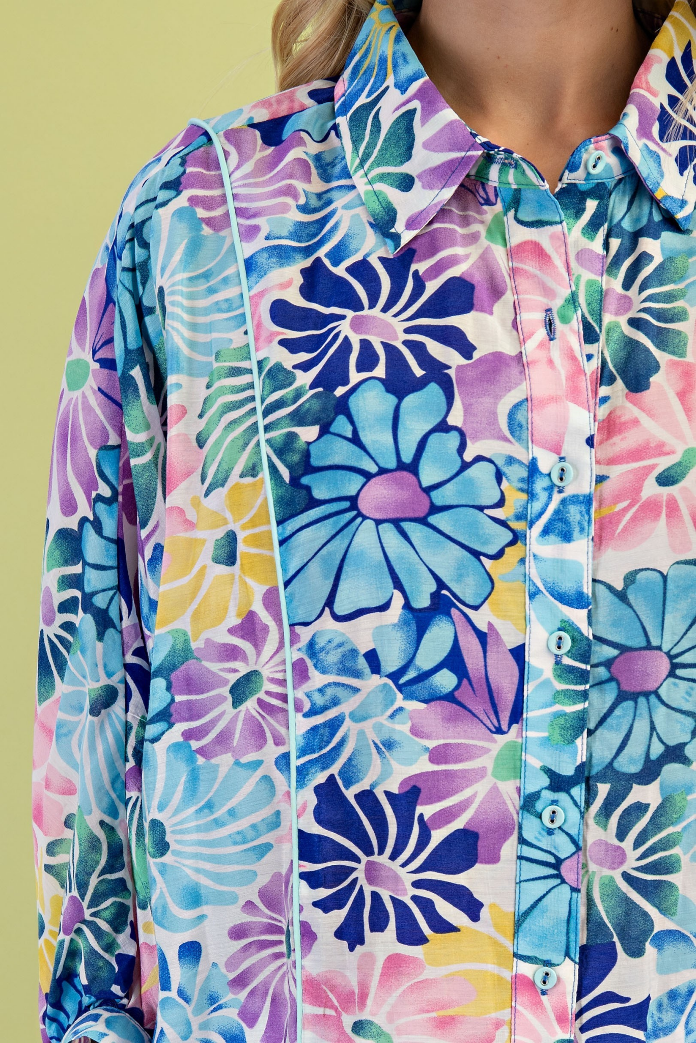 Floral Print Button Down Top - Mainstream Boutique