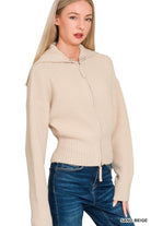 Collared Zip Up Sweater - Mainstream Boutique