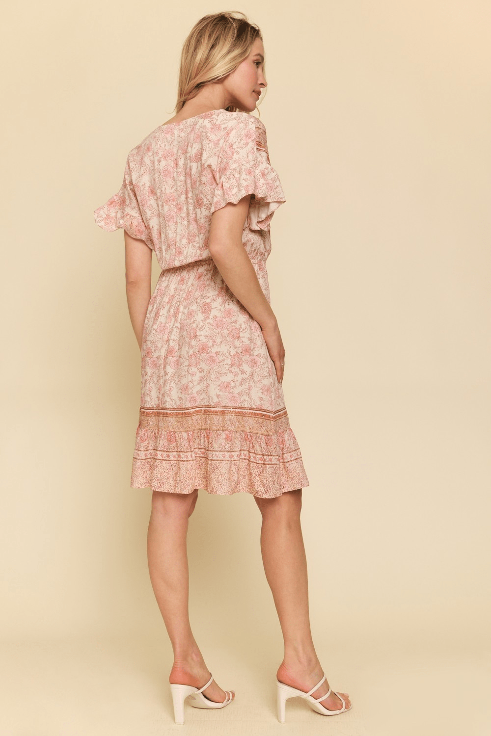 Ruffle Boarder Print Dress - Mainstream Boutique
