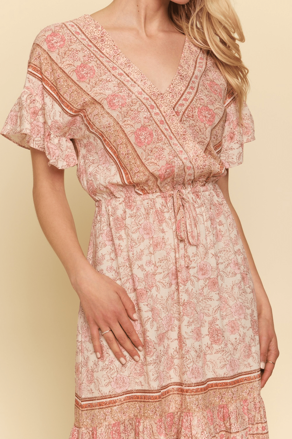 Ruffle Boarder Print Dress - Mainstream Boutique